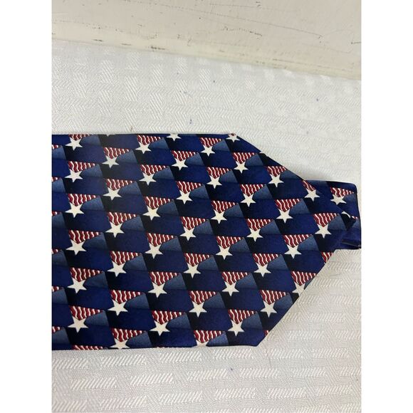 Stonehenge silk tie Flag Stars Stripes - Picture 3 of 7